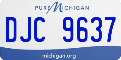 MI license plate DJC9637