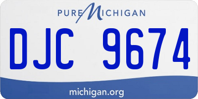 MI license plate DJC9674