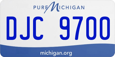 MI license plate DJC9700