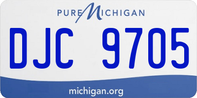 MI license plate DJC9705