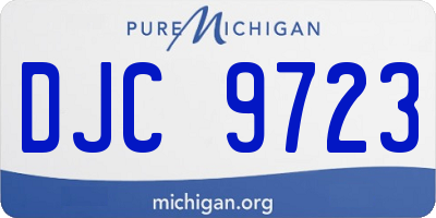 MI license plate DJC9723