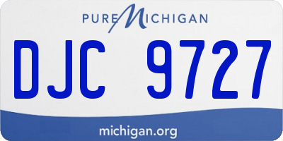 MI license plate DJC9727