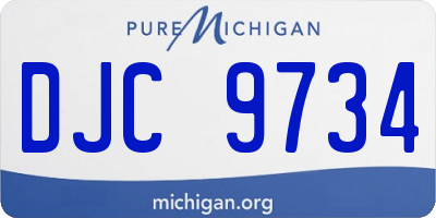 MI license plate DJC9734