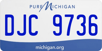 MI license plate DJC9736