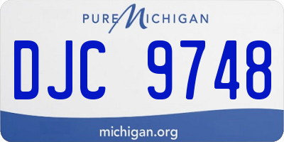 MI license plate DJC9748