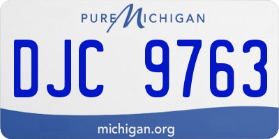 MI license plate DJC9763