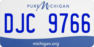 MI license plate DJC9766