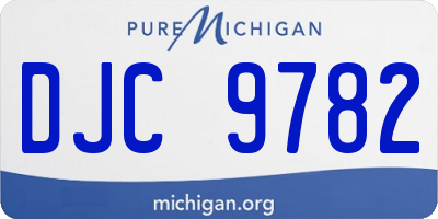 MI license plate DJC9782