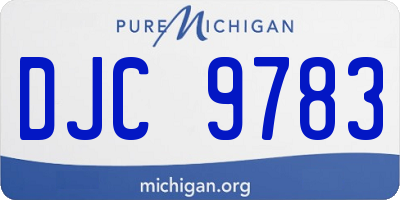 MI license plate DJC9783