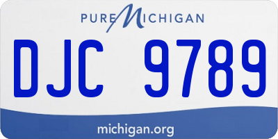 MI license plate DJC9789