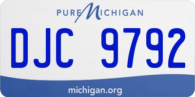 MI license plate DJC9792