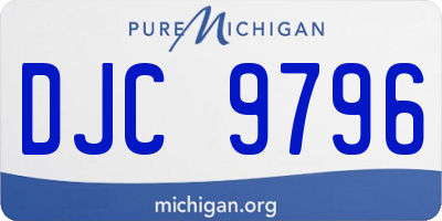 MI license plate DJC9796