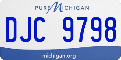 MI license plate DJC9798