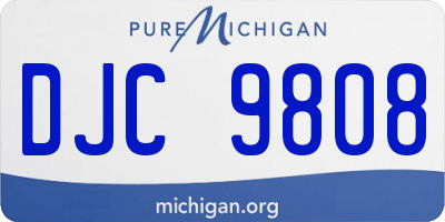 MI license plate DJC9808