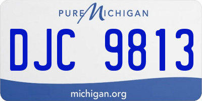 MI license plate DJC9813
