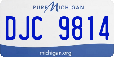 MI license plate DJC9814