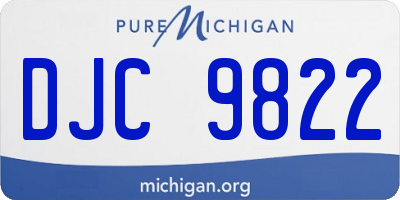 MI license plate DJC9822