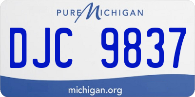 MI license plate DJC9837