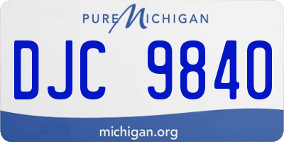 MI license plate DJC9840