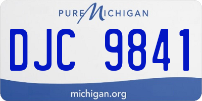 MI license plate DJC9841