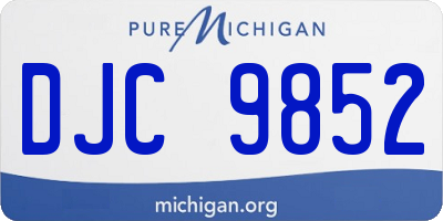 MI license plate DJC9852
