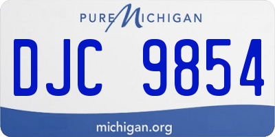 MI license plate DJC9854