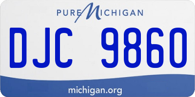 MI license plate DJC9860