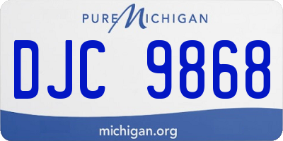 MI license plate DJC9868