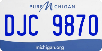 MI license plate DJC9870