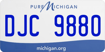 MI license plate DJC9880