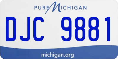 MI license plate DJC9881