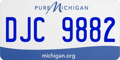 MI license plate DJC9882