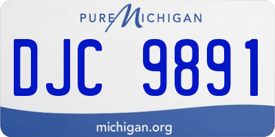 MI license plate DJC9891