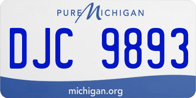 MI license plate DJC9893