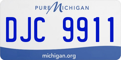 MI license plate DJC9911