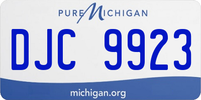 MI license plate DJC9923