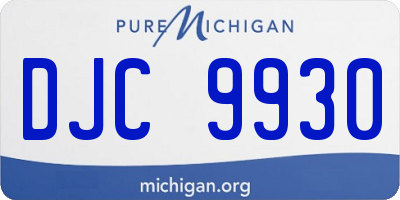 MI license plate DJC9930