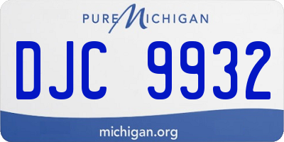 MI license plate DJC9932