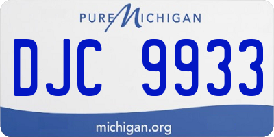 MI license plate DJC9933