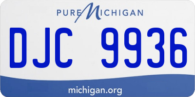 MI license plate DJC9936