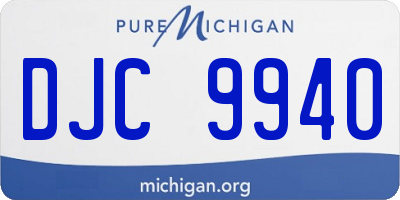 MI license plate DJC9940