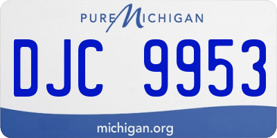 MI license plate DJC9953