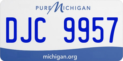 MI license plate DJC9957