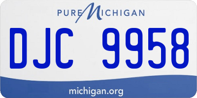 MI license plate DJC9958