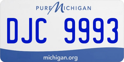 MI license plate DJC9993