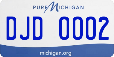 MI license plate DJD0002
