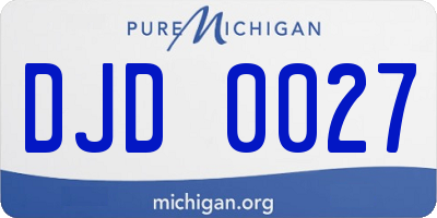 MI license plate DJD0027