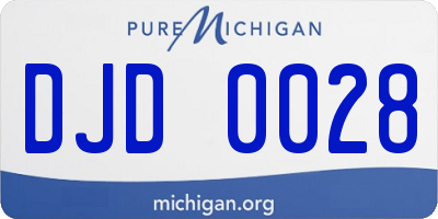 MI license plate DJD0028