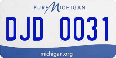 MI license plate DJD0031
