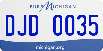 MI license plate DJD0035